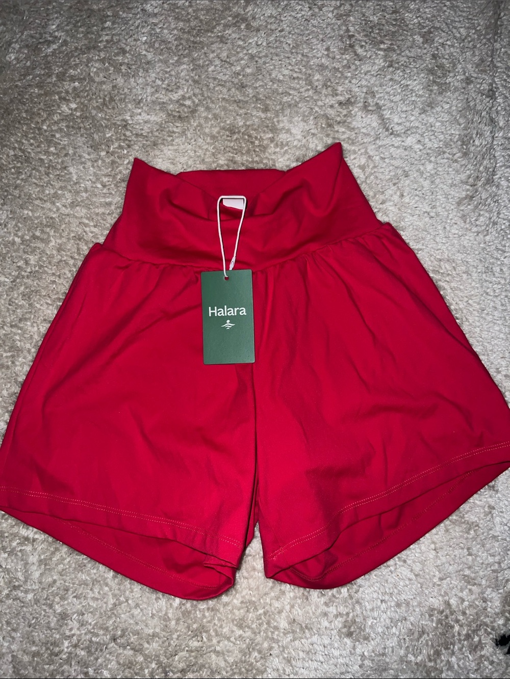 Halara High-Waist Red Women’s Performance Shorts